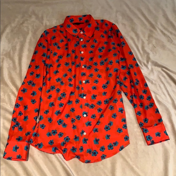 BR Orange and Turquoise Poppy Blouse - Picture 2 of 3